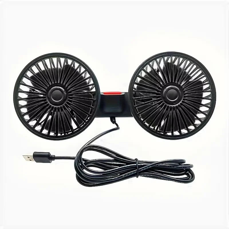 Car Fan 360° Adjustable 3 Head Air Fan Automotive Electric Fan USB/12V/24V Fan 2 Speeds Car Silent Fan For Home Desk Office&Car Oasis Select black