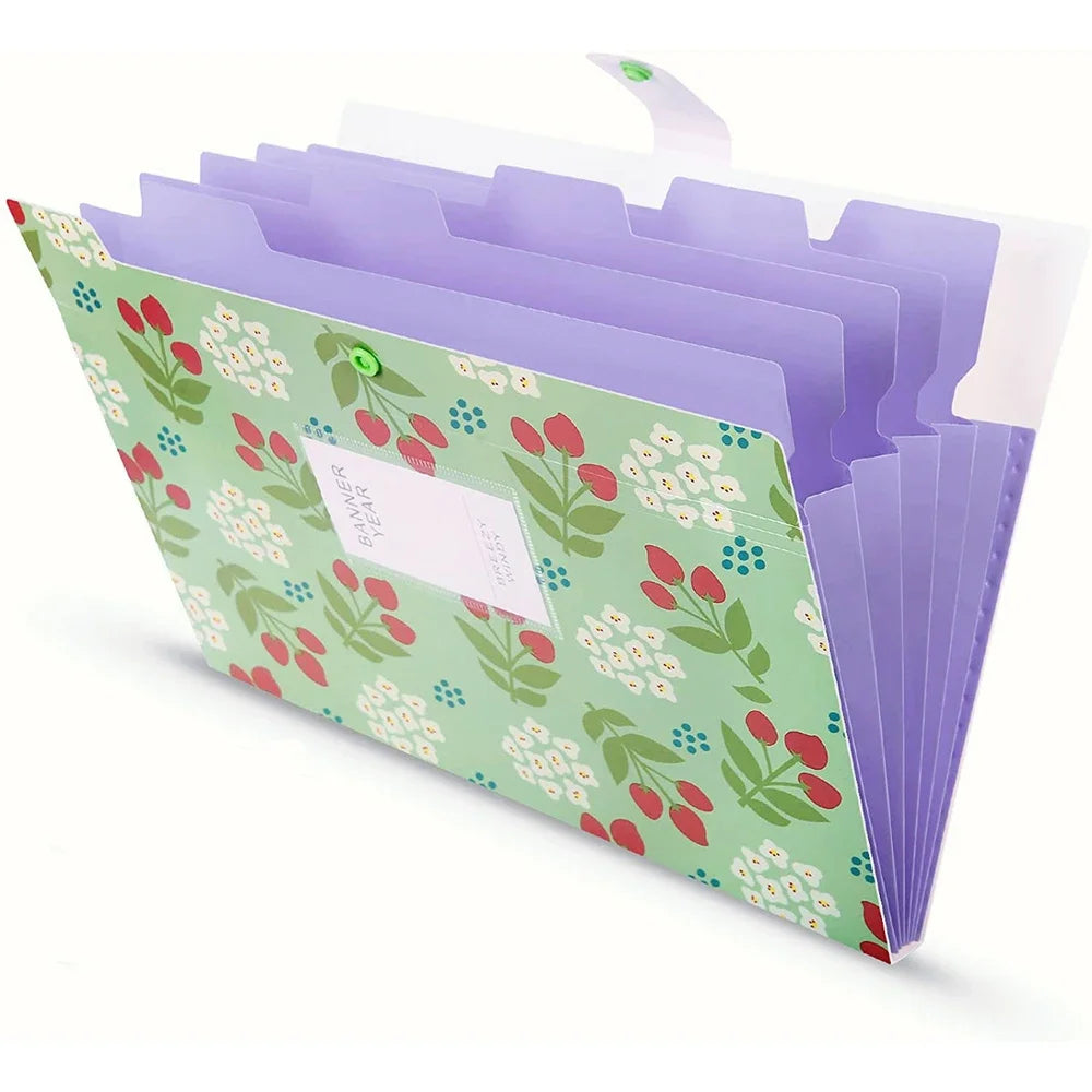 Expandable Desk Organizer A4 Size 5 Pockets File Holder File Folder Document Organizer Floral File Folders Accordion Folder Oasis Select