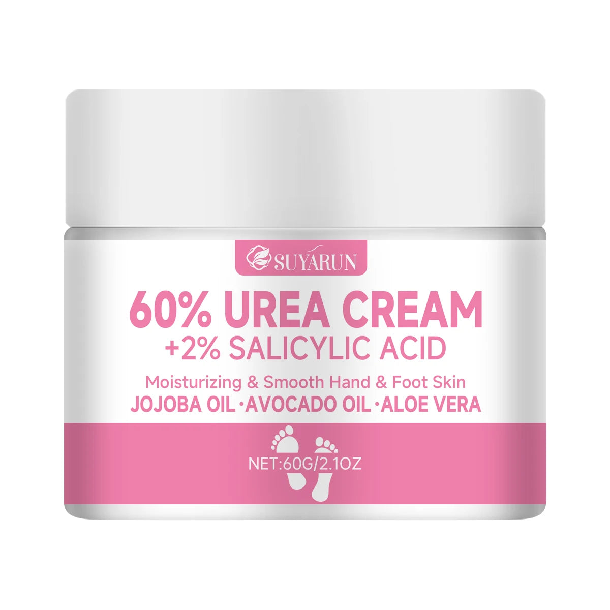 SUYARUN 60% Urea Foot Cream for Cracked Heels & Dry Skin - Intensive Moisturizing Treatment, Callus Remover, Diabetic Foot Care. Oasis Select 60g