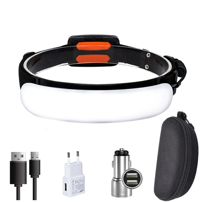 Portable 31LED Strong Light Headlamp Built-in Battery USB Rechargeable Waterproof Flashlight Wide Angle Camping Fishing Lantern Oasis Select T040-8