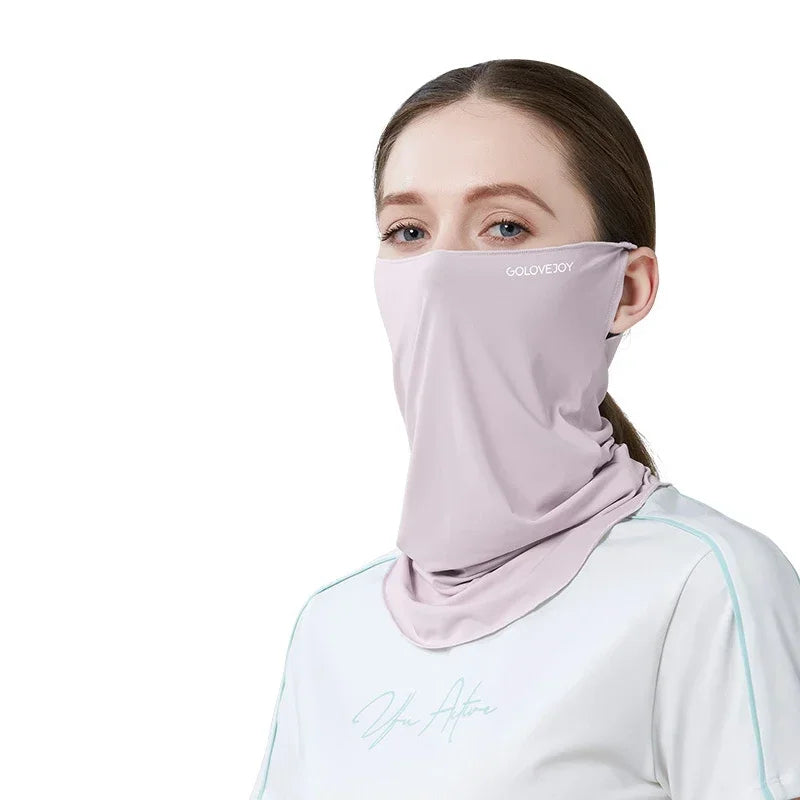 Cycling Face Mask Unisex Ice Silk Breathable Balaclava Ultraviolet Face Mask UV Blocking Military Bandana Multicam Gaiter Scarf Oasis Select Purple