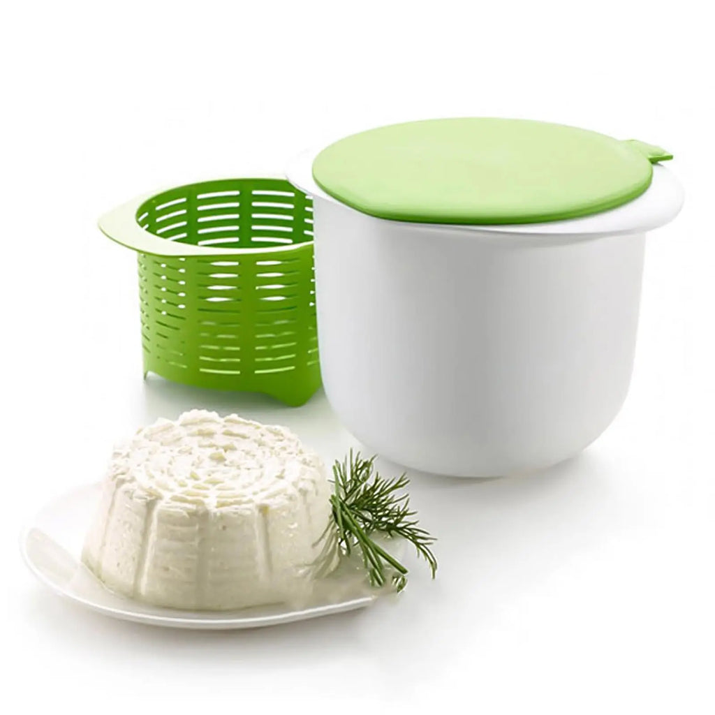 Cheese-Making Kit with Mold Set, Tofu Press & Filter Drain, Green Cheese Mold Stamper, DIY Home Cheese Making Supplies Oasis Select