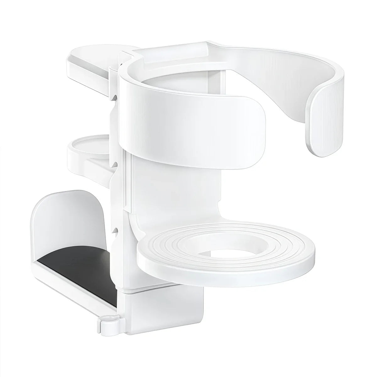 2 IN 1 Slip Cup On Headphone Holder Desk Cup Holder Adjustable Non For Desk Office Supplies Workspace Under Desk Clamp Oasis Select WHITE