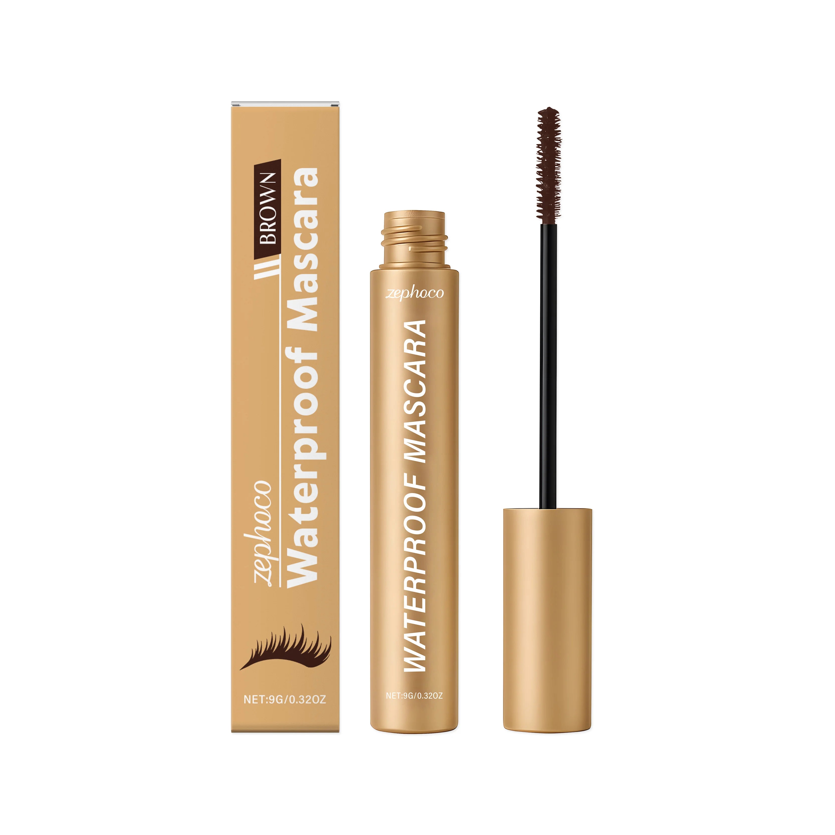 Black Curling Mascara - Naturally Lengthens and Curls, Non-Clumping, Long-Lasting, Everyday Mascara Oasis Select brown