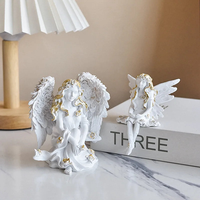 New Nordic Angel Ornaments, Home Desktop Decorations, Decorative Props, Angel Resin Handicrafts and Ornaments Oasis Select
