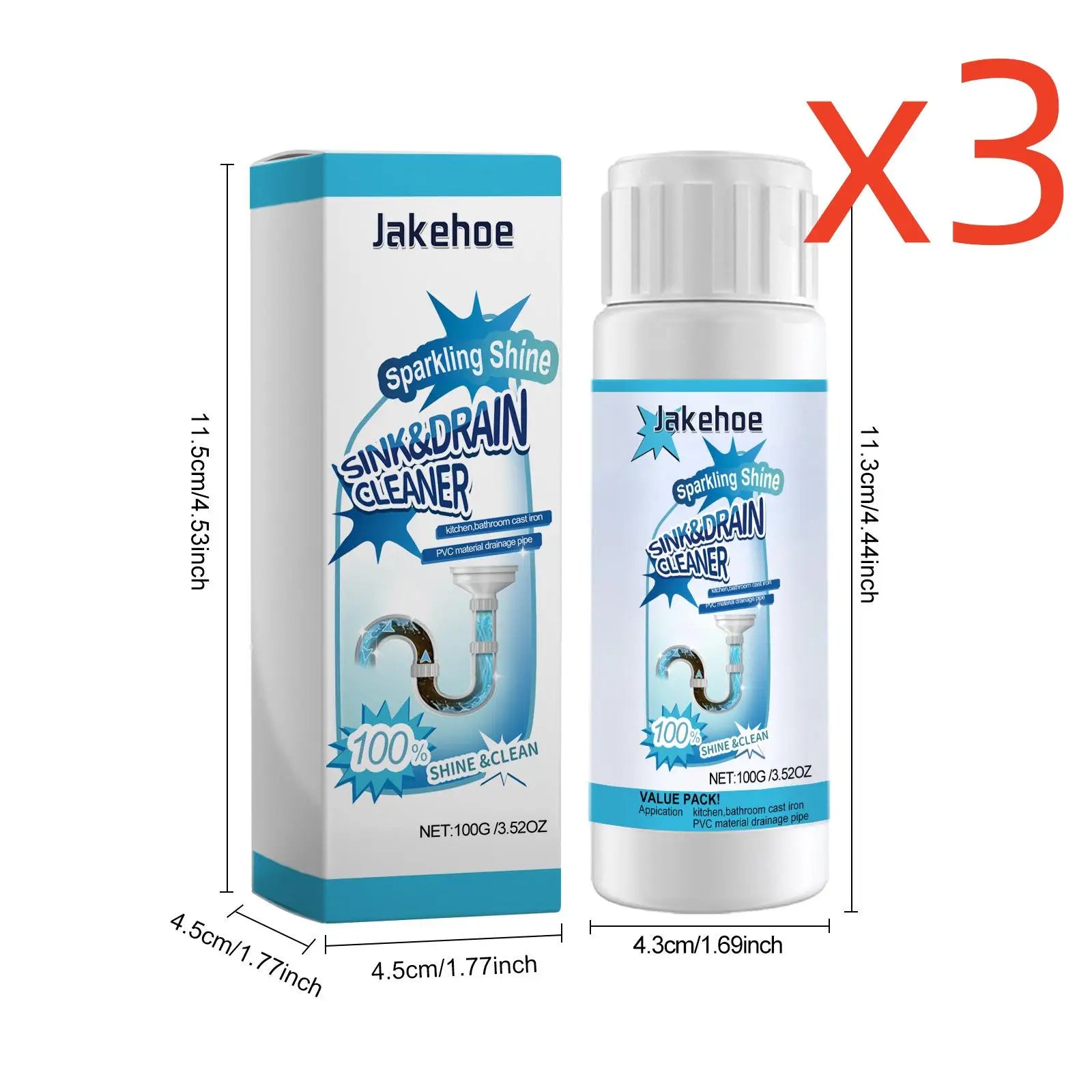 Pipe Dredging Agent Unclog Blocked Pipe Removing Dirt Odor Anti Corrosion Not Damage Pipe Restore Smooth Flow Dredging Agent Oasis Select 300g boxed