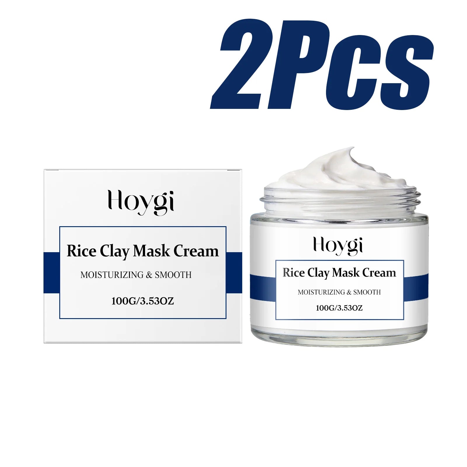 Hoygi Rice Clay Mask – Brightening, Pore Cleansing & Hydrating Clay Face Mask Oasis Select 2 x 100g Boxed