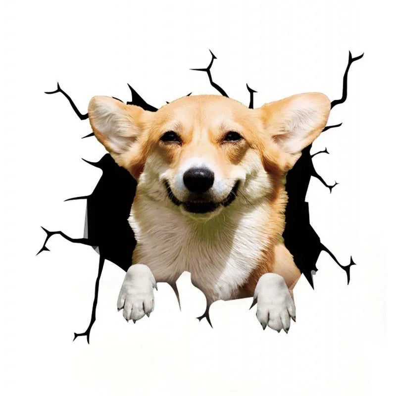 1Pc 3D Dog Pattern Waterproof PVC Toilet Sticker Creative WC Bathroom Stickers Home Decorations Cute Mouse Expression Decals Oasis Select style E-15X15CM