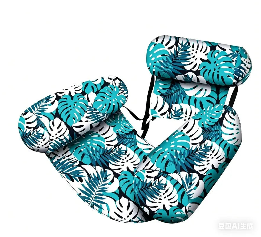 1PC Thickened Inflatable Pool Floating Bed, Unisex Lounger & Float Bar, PVC Oxford Cloth for Pool Lake Beach Backyard, Big Pool Oasis Select green
