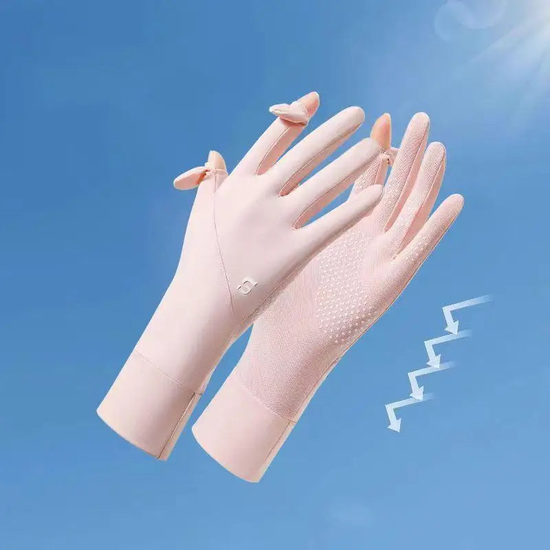 Ice Silk Gloves for Women 1 Pair Summer Sun Protection Lightweight UV Proof Gloves for Outdoor Sports and Travel Oasis Select 2 Pink