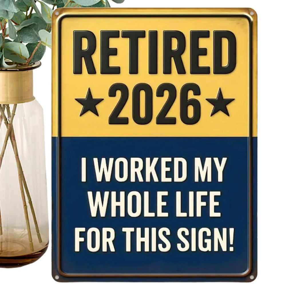 Retired Signs for Men Women Bright Long Lasting Photo Prop Keepsake Retirement Party Decoration for Home Bedroom Offices Cafes Oasis Select