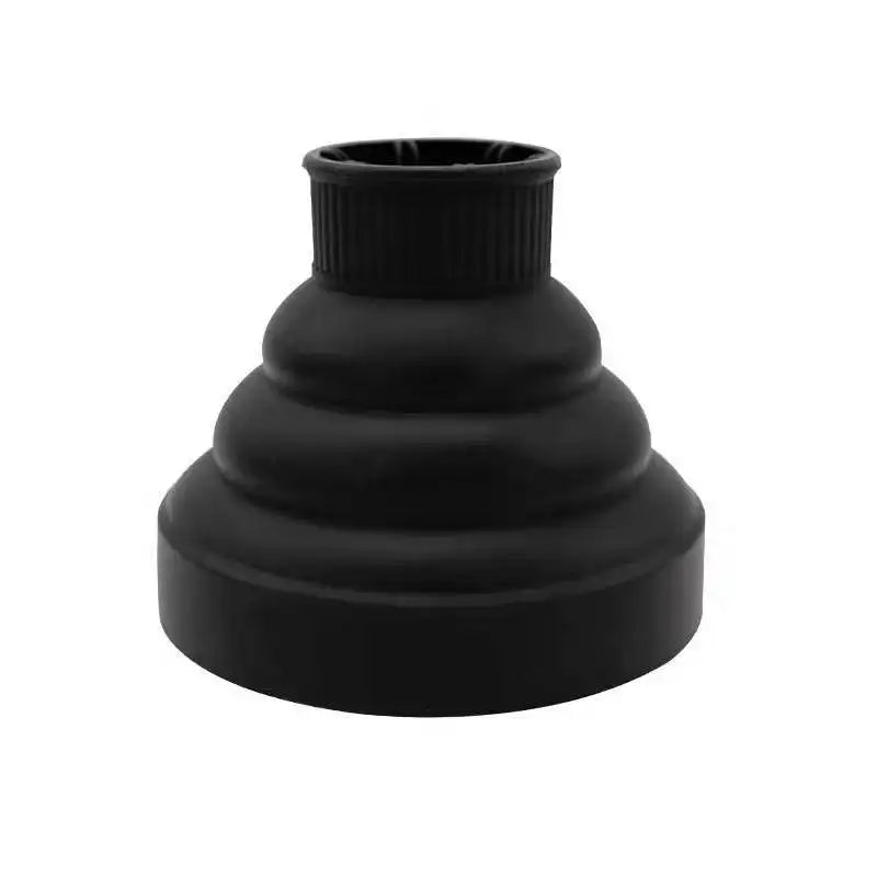 New Salon Tool Black Universal Silicone Hairdryer Diffuser Cover Adjustable Temperature Resistant Dispersing Drying Hair Dryer Oasis Select Black