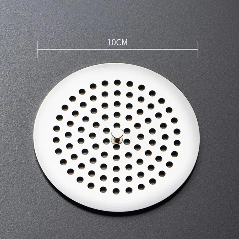 Durable Stainless Steel Floor Drain Net Cover Round Square Shape with Handle Hair Filter Drainage Grille Oasis Select -10cm-round shape