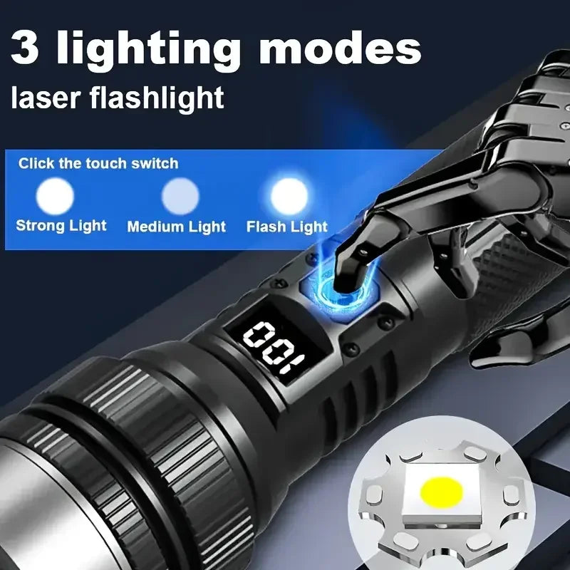 KDULIT LED Zoom Flashlight | Type-C Rechargeable & Digital Display