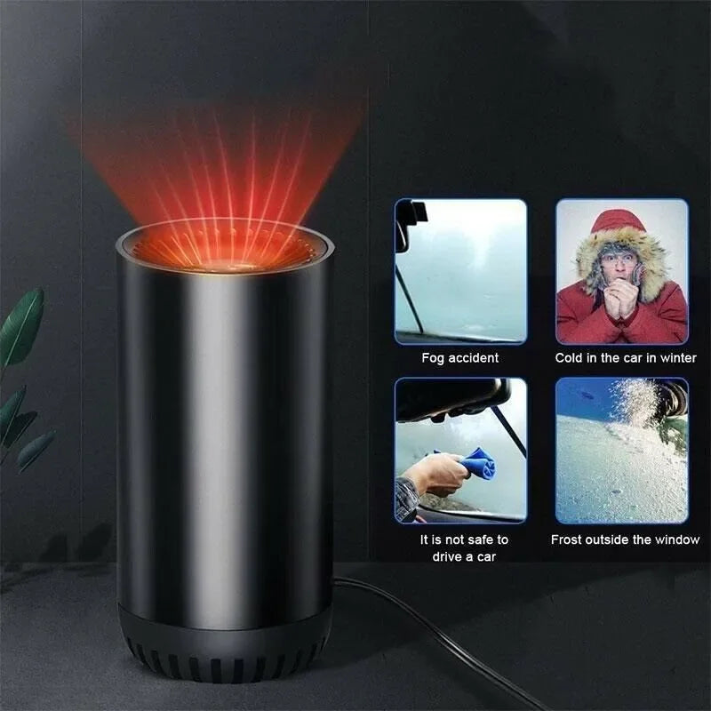 Electric Defogger Heater 12V 2in1 Car Heater Fan Dryer Windshield Defroster Anti Fog Fan for Car Truck Heating System Oasis Select