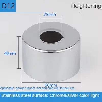 2PCS 1/2"3/4"Faucet Decorative Cover Stainless Steel Water Pipe Connector Heighten Valve Panel Shower Kitchen Faucet Accessories Oasis Select D12-2pcs