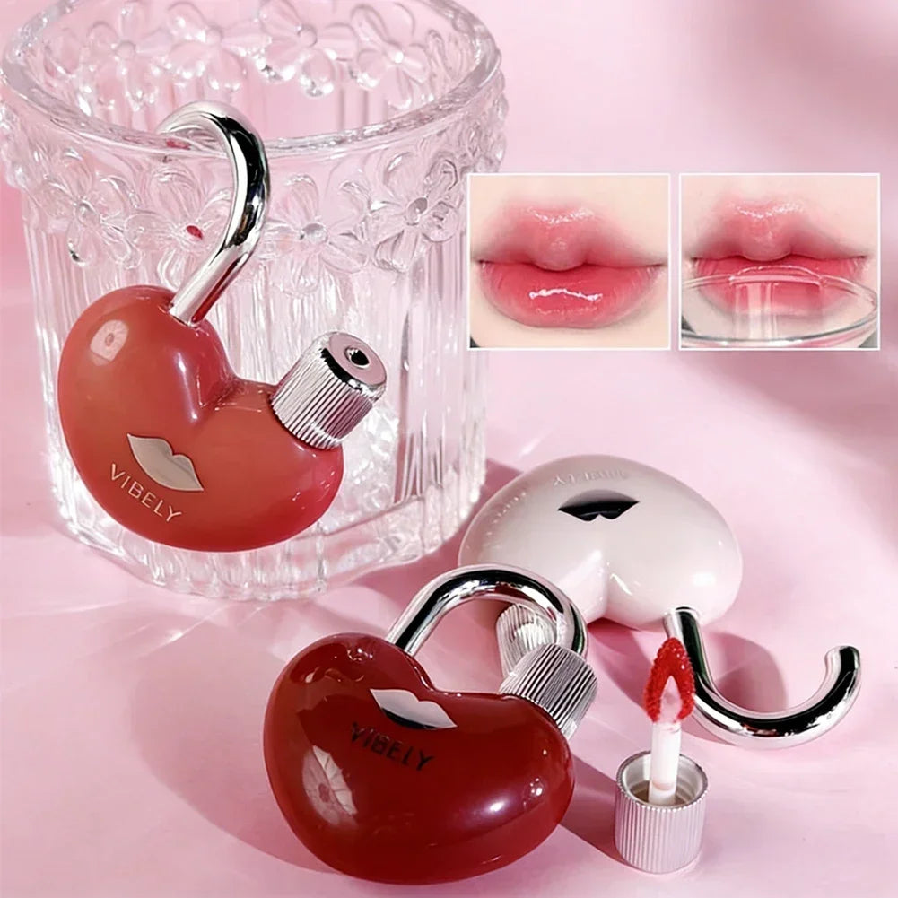 Vibrant Color Water Gloss Lip Gloss Lockheart Sweet Hydrating Mirror Pendant Lipstick Non Long Lasting Makeup Oasis Select
