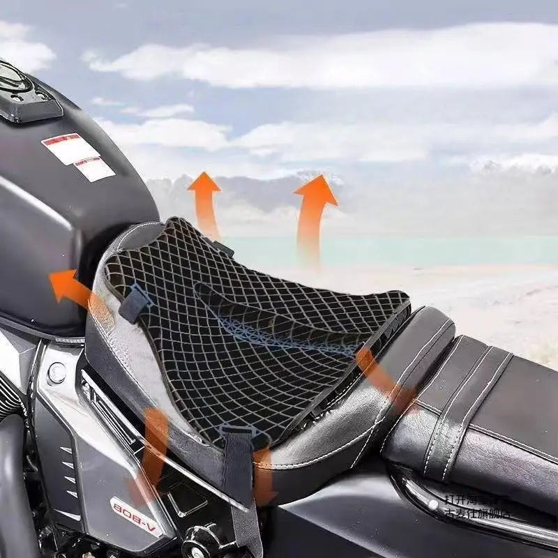 3D Elastic Motorcycle Seat Cushion Breathable Honeycomb Cooling Seat Pad Anti Slip Shock Absorbing Cover For Motorcycle S Oasis Select