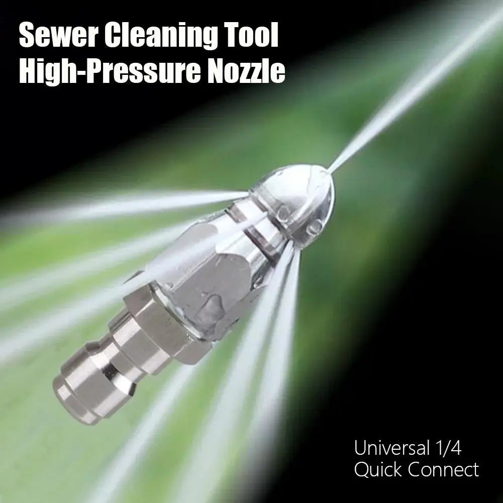 Pressure Washer Sewer Jetter Nozzle Pressure Drain Jetter Hose Nozzle 1/4" Quick Connector 5000 PSI Stainless Steel Oasis Select