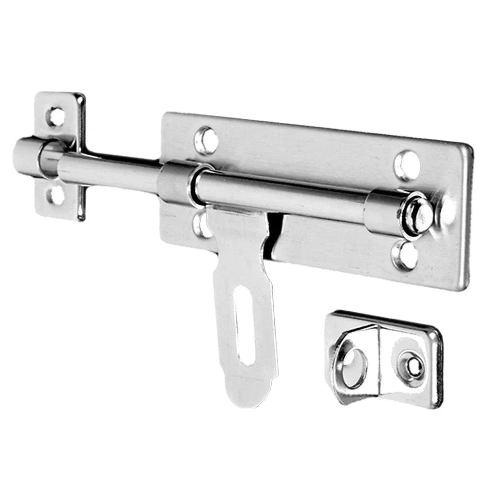 4 Inch Hardware Door Lock Stainless Steel Barrel Bolt Latch Padlock Clasp Set Brushed For Locking Door Window Drawer Cupboard Oasis Select