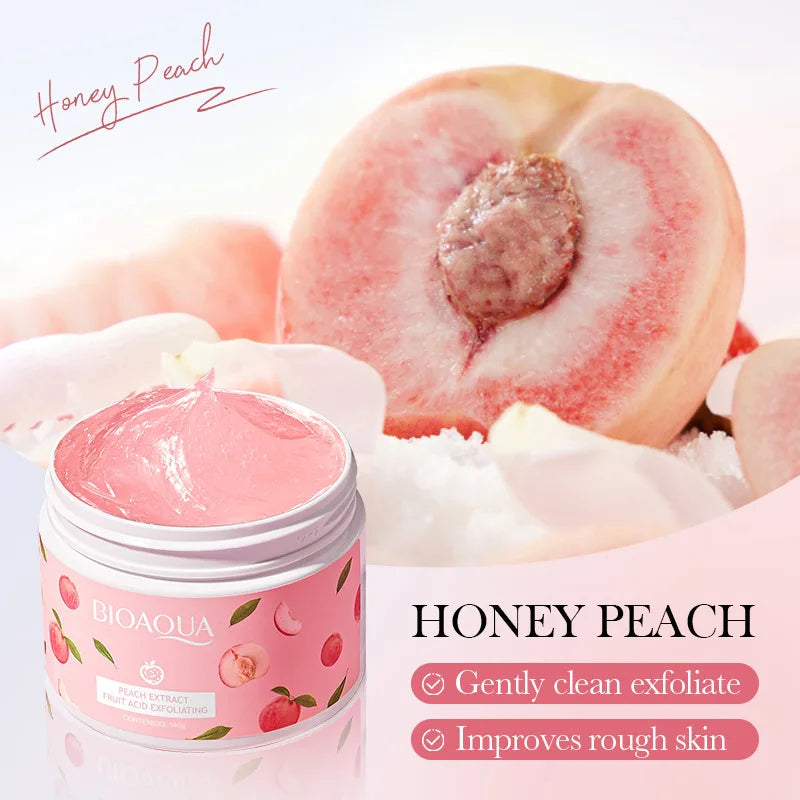 BIOAOUA Peach Face Scrub 140g – Exfoliate & Soften Skin Face Exfoliating Scrub Oasis Select