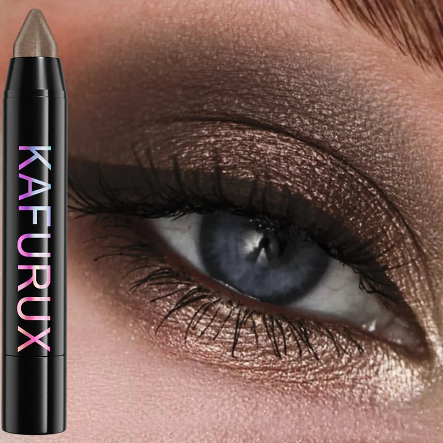 KAFURUX 24-Color Glitter Eyeshadow & Highlighter Pencil Waterproof