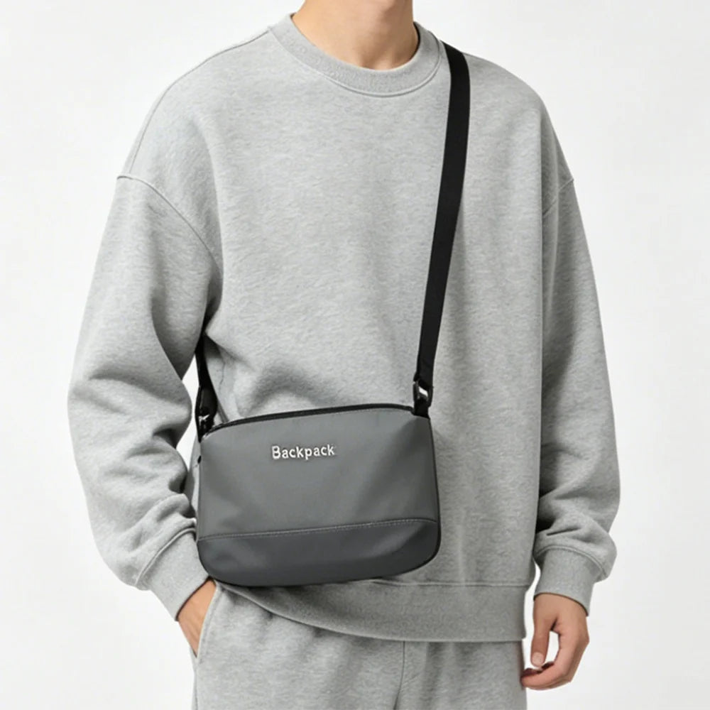 Unisex Waterproof Oxford Cloth Crossbody Bag Minimalist Letter Print Large Capacity Multi-Pocket Casual Sling Shoulder Bag Oasis Select