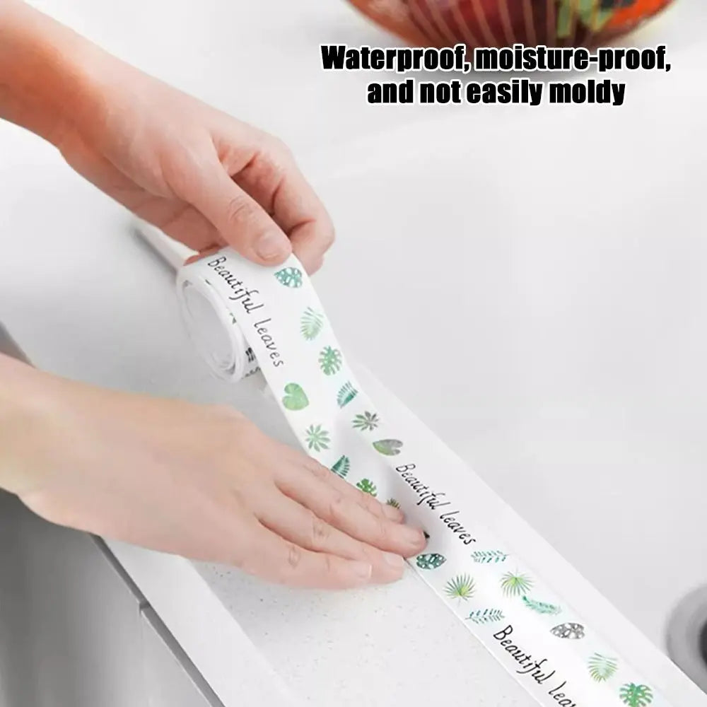 Durable Waterproof Caulk Tape Self Adhesive PVC Sealant Strip Mold-proof Printing Sink Sealing Tape for Countertop Bathroom Oasis Select