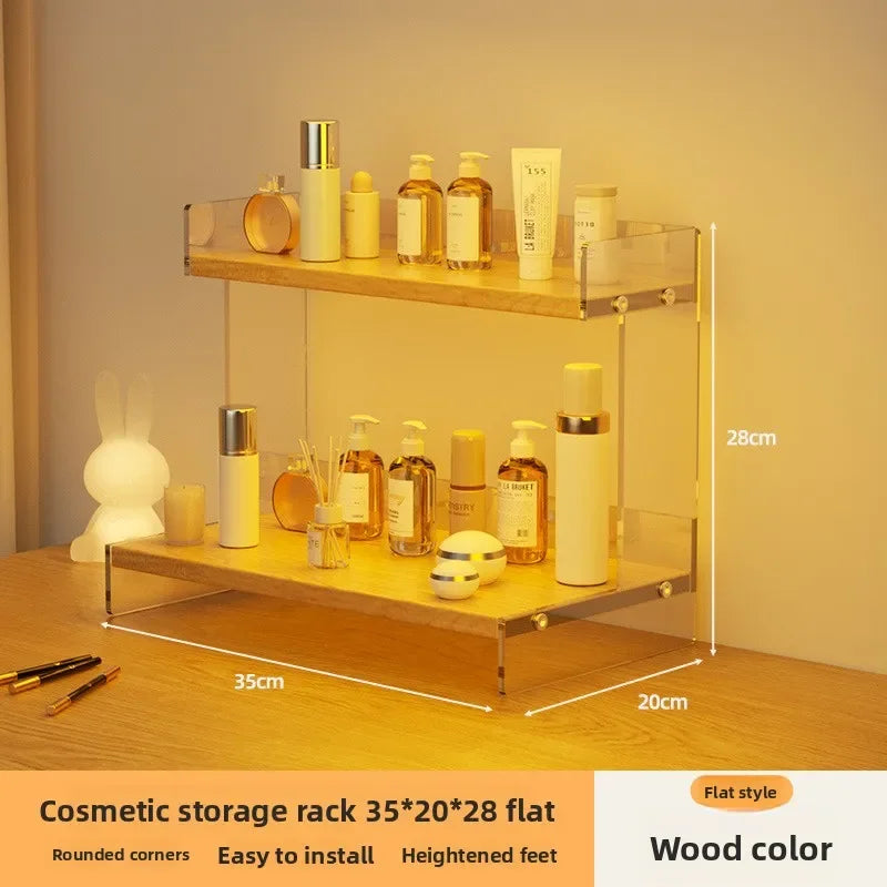 Multi-functional Desktop Shelf Household Cosmetics Storage Rack Acrylic Storage Rack sturdy and durable Oasis Select 35cmC