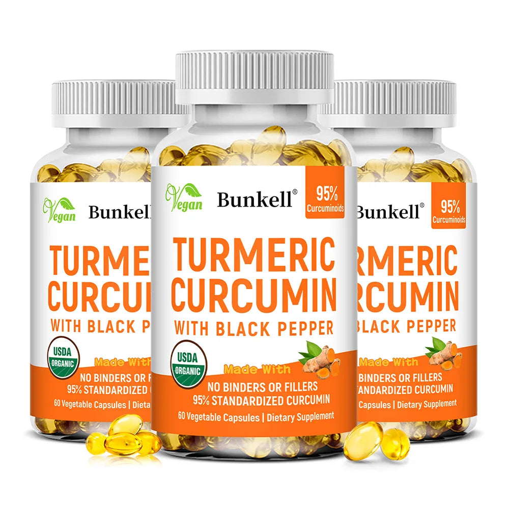 Turmeric Curcumin 95% Curcuminoids Black Pepper & Ginger Herbal Supplement Oasis Select 60 count-3 bottle