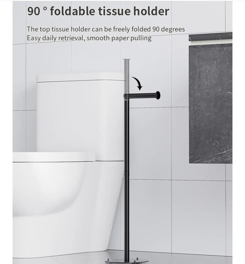 Free Standing Toilet Paper Holder Stainless Steel No Drilling Weighted Stable Base for Bathroom RV ect Oasis Select