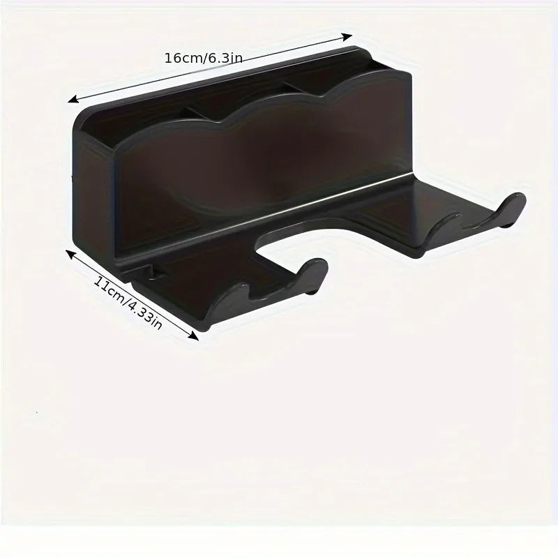 1pc Hair dryer storage rack, non perforated bathroom wall mounted bracket, bathroom air duct storage Oasis Select