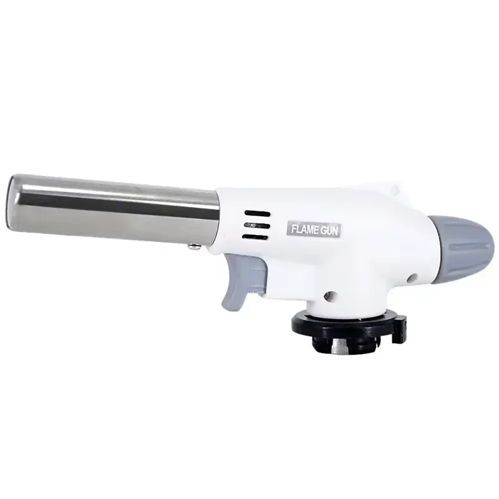 Culinary Professional Kitchen Butane Torch Flame Gun Blowtorch Cooking Soldering Butane AutoIgnition gas-Burner Lighter Heating Oasis Select Silver