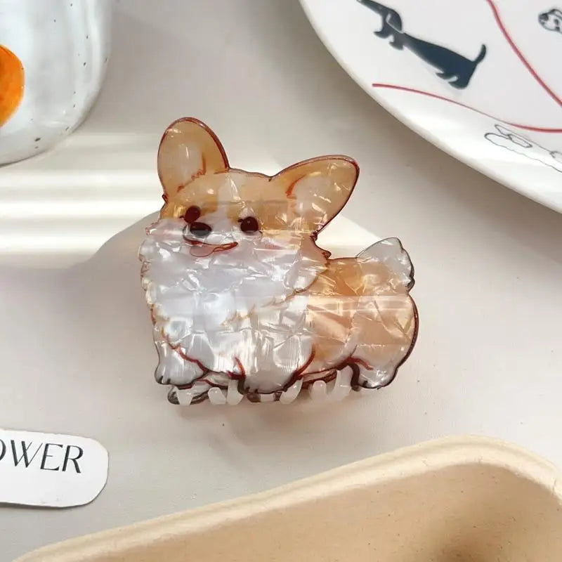 Puppy Dog Hair Claw Clips | Cartoon Acrylic Shark Clips Hair Claw Clip Oasis Select A2