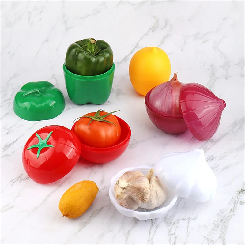 5pcs Food Savers Avocado Keepers Storage Container for Onion Lemon Pepper Tomato Garlic Creative Kitchen Refrigerator Gadget Oasis Select