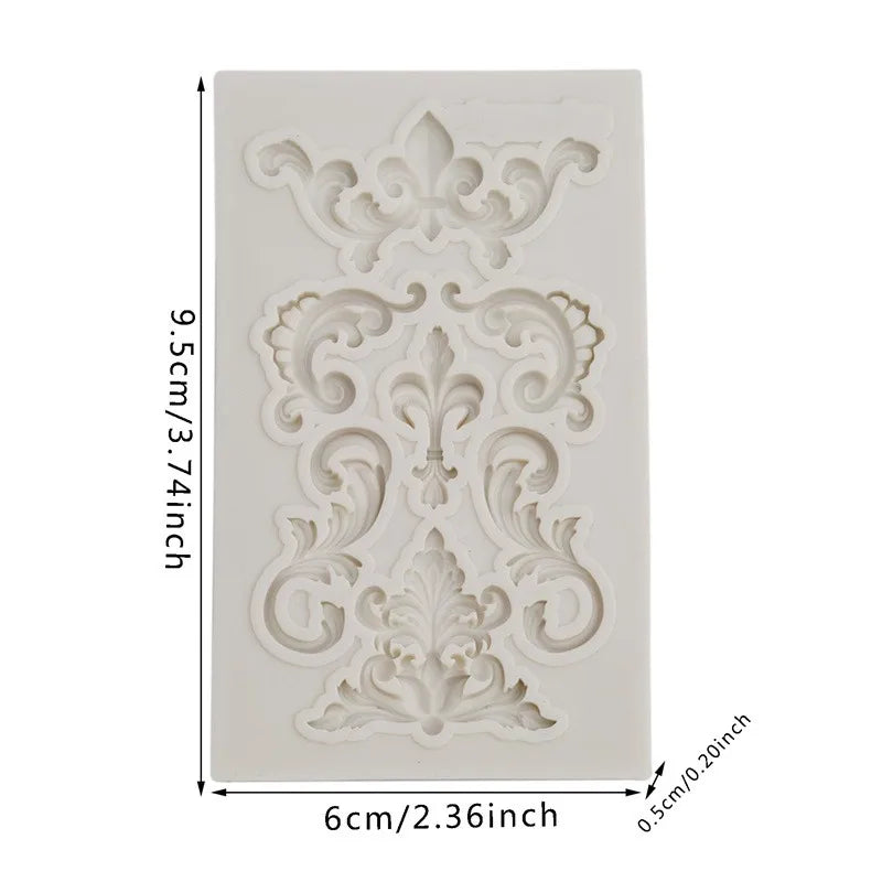 1PC Euporean Pattern Shape Fondant Cake Silicone Mold Biscuits Pastry Mould Candy Chocolate Molds Cake Decoration Baking Tools Oasis Select