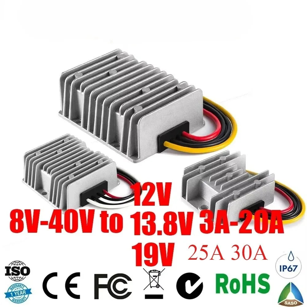 8V-40V to 12V 13.8V 19V 3A 6A 10A 15A 20A 25A 30A DC DC Voltage Stabilizer Power Converter Regulator Boost Buck LED Solar Car Oasis Select
