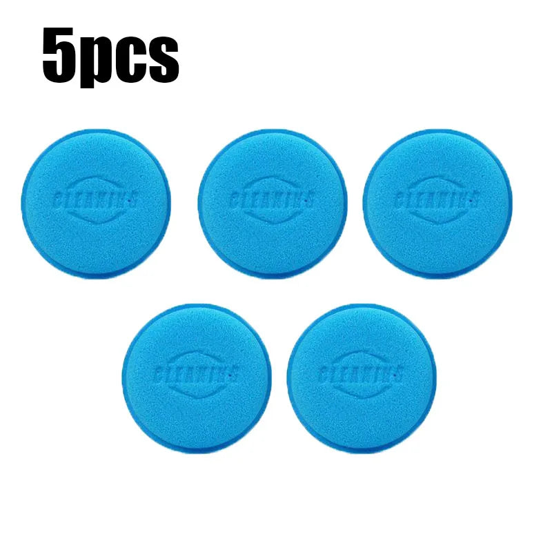 5/10Pcs Round Car Foam Sponge Wax Applicator Cleaning Detailing Pads Car Waxing Polishing Pad 10cm Car Wash Care Cleaning Kit Oasis Select 5pcs Blue