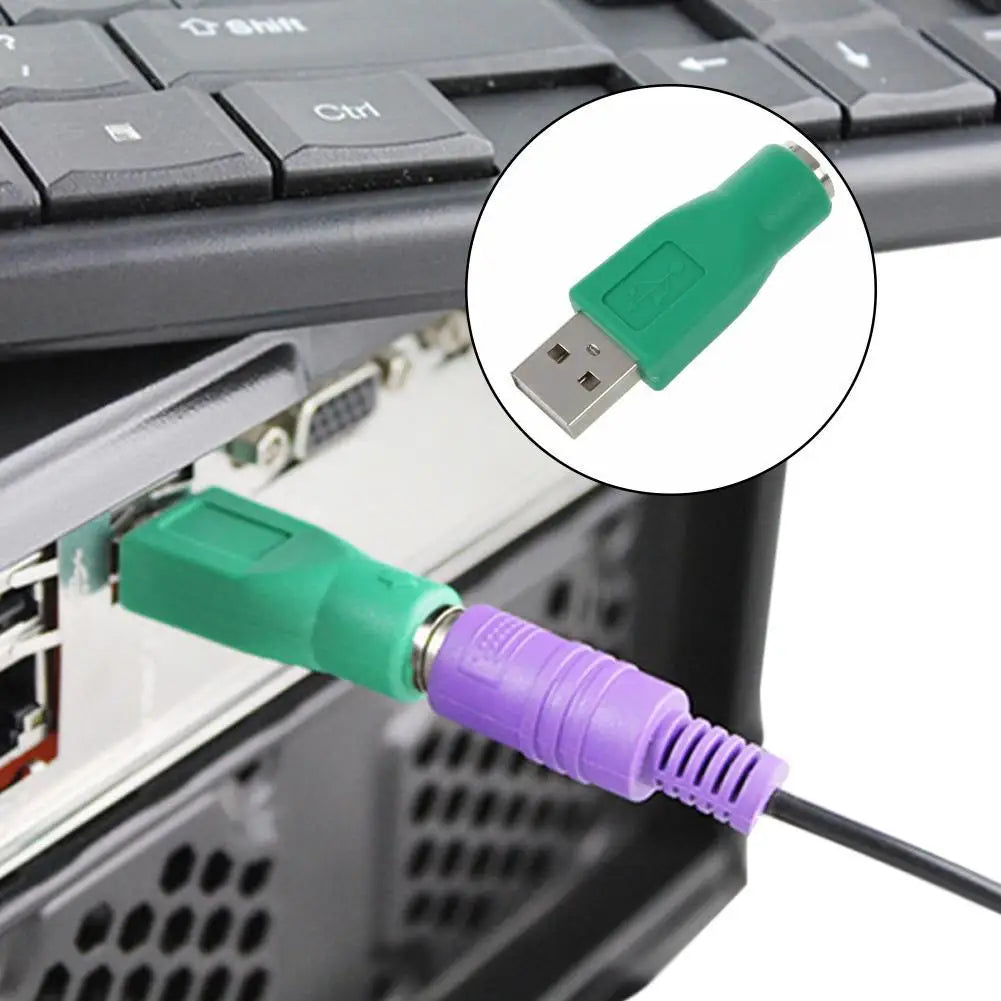 USB to PS/2 Adapter – USB Male to 6-Pin Female Converter
