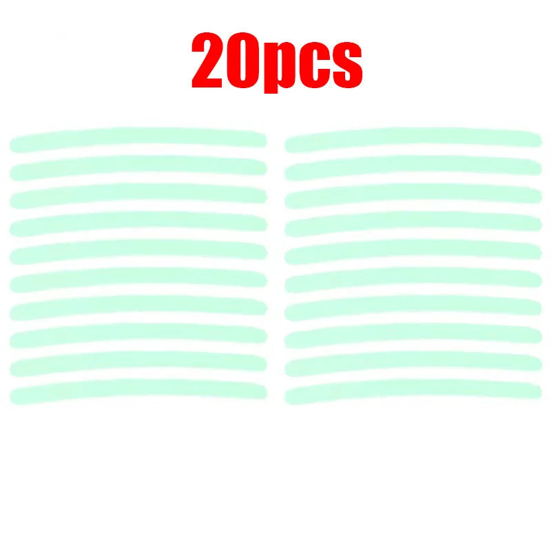20/60pcs Wheel Hub Reflective Stickers Anti Scratch Auto Body Decorative Rim Tape Strips Warning Passing Car Motorcycle Bicycle Oasis Select 20pcs Colorful
