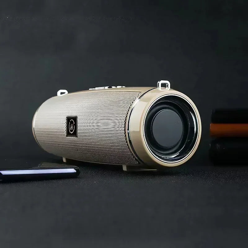 Portable Bluetooth Speakers Mini Wireless High Fidelity Surround Sound Subwoofer Outdoor Waterproof Camping Party Loudspeaker Oasis Select Gold