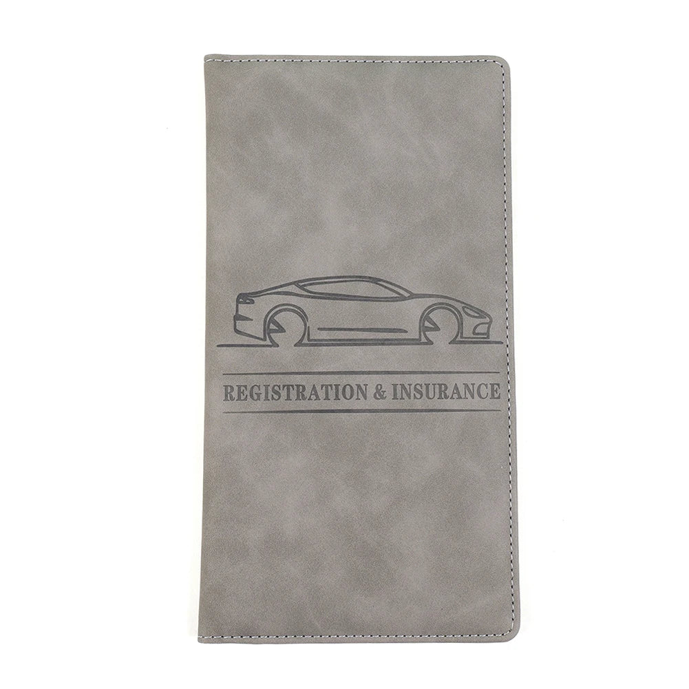 PU Leather Car Registration Insurance Holder Men Driving License Cover Auto Documents License Storage Bag Credit Card Holder Oasis Select Gray