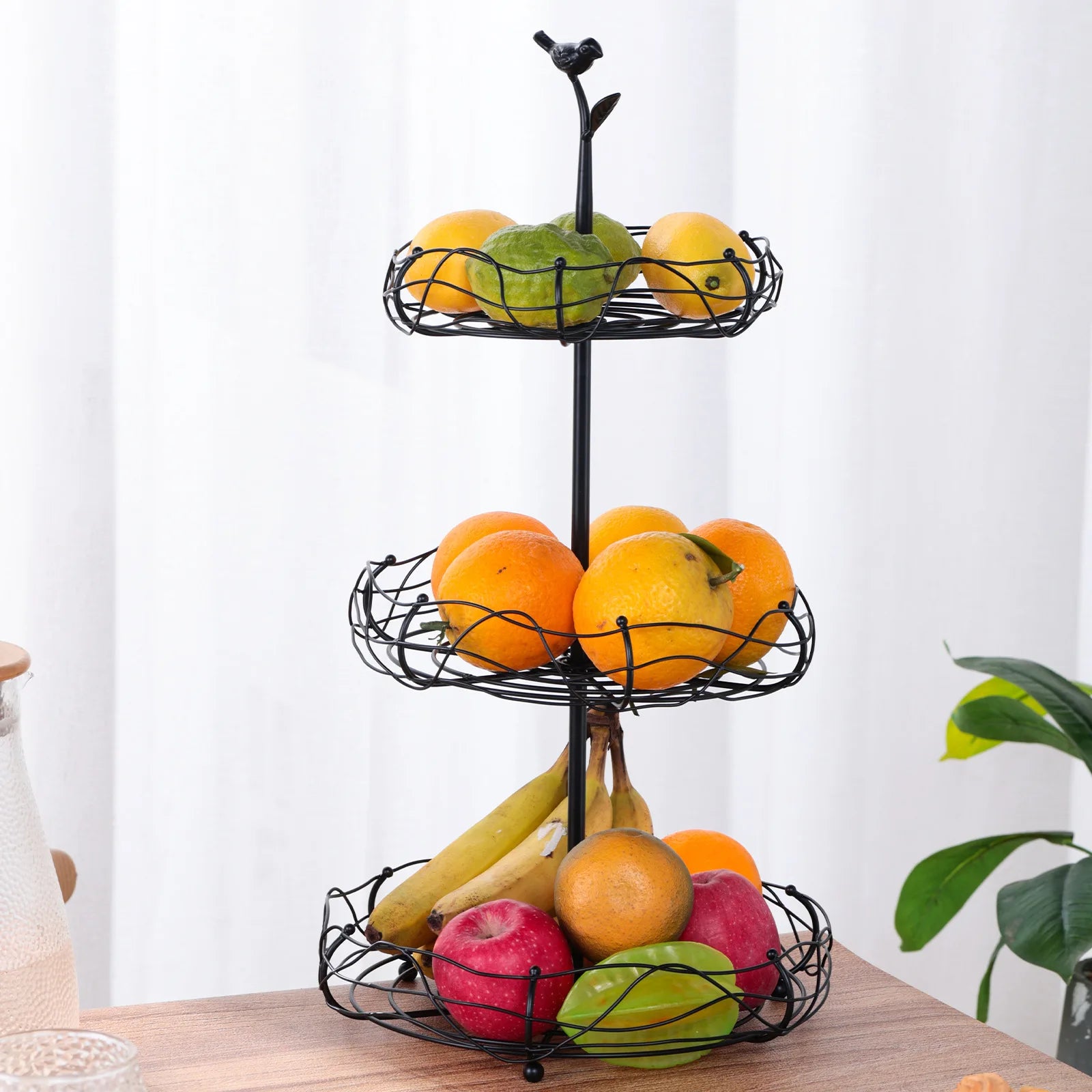 Creative Fruit Plate Multi-layer Fruit Plate Wrought Iron Candy Snack Shelf Vegetable Storage Basket Living Room Fruit Basket Oasis Select