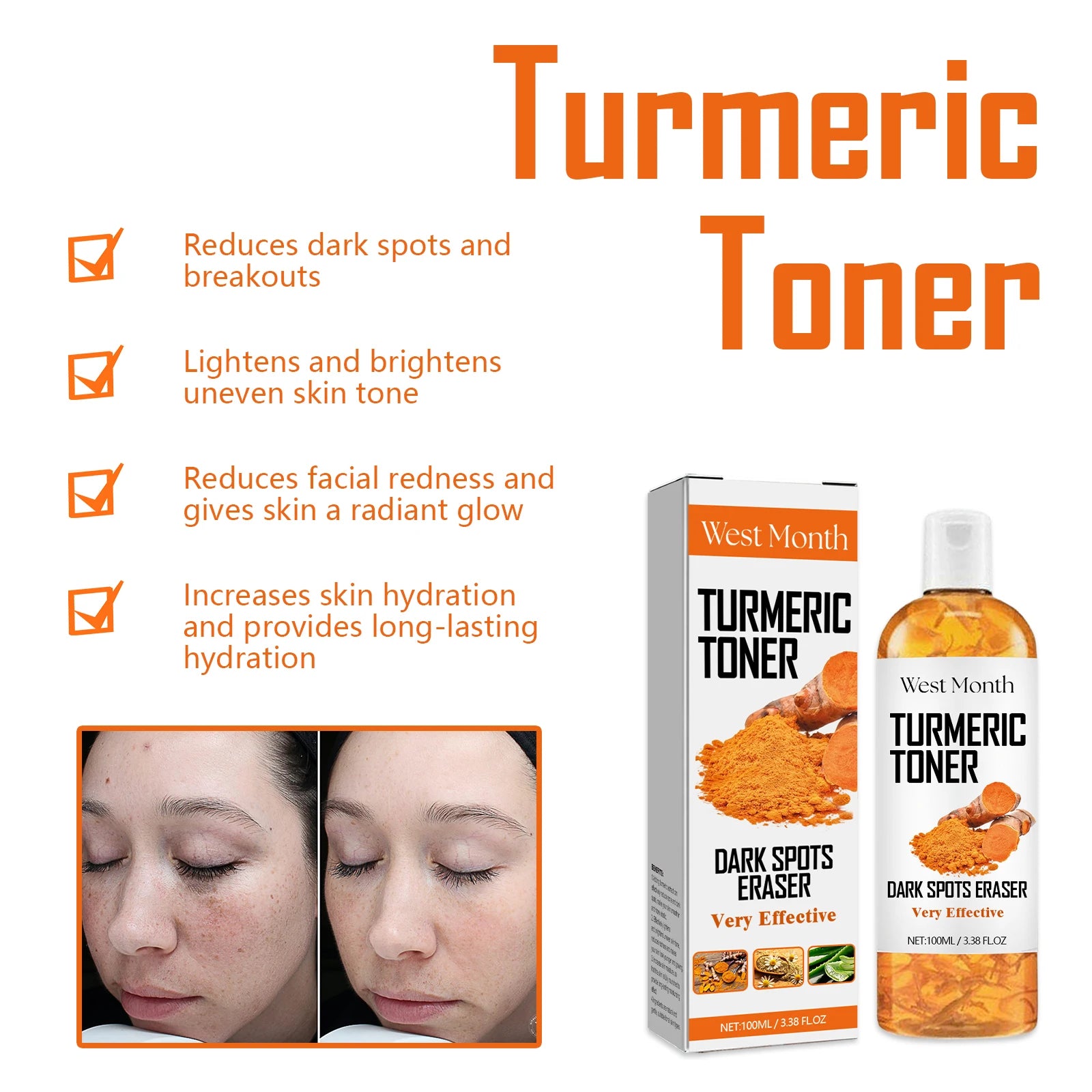 Brightening Turmeric Facial Toner – Hydrating & Firming Facial Toner Oasis Select