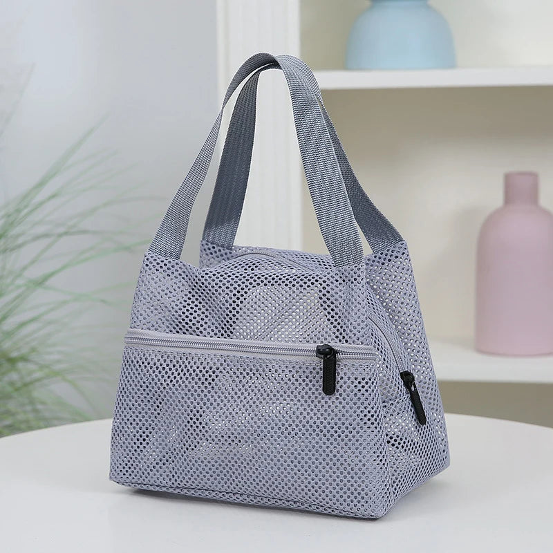 Large Mesh Bag Quick Dry Tote Handbag Lightweight Storage Bag for Family Beach Trip Pool Essentials Organizer Oasis Select Gray