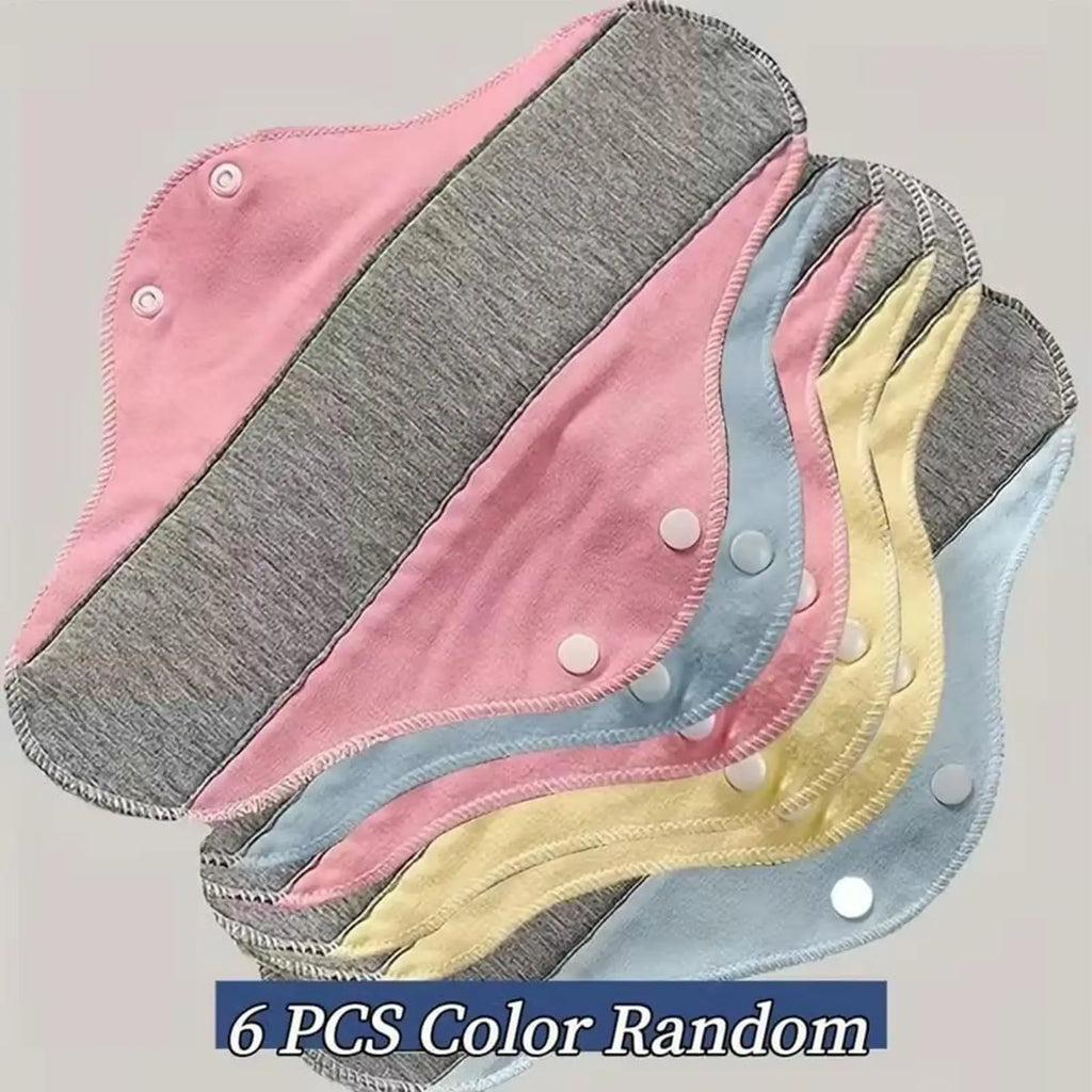 6 Pcs Leakproof Washable Breathable Napkins Reusable Pads Menstrual Reusable Feminine Pads Women Period Panties Pad Sanitary Pad Oasis Select