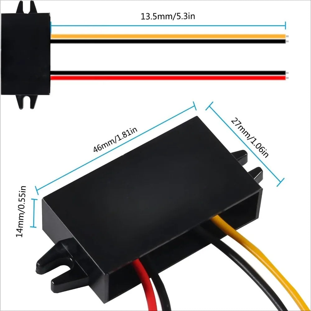 12V To 5V 3A 15W Buck Converter Module DC To DC Regulator Car Power Converter With Wire Interface For Car LED Display Car Radio Oasis Select