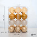 24PCS 6cm Christmas Balls Colorful Electroplating Christmas Tree Hanging Ball Home Party Christmas Tree Decor New Year Gift Oasis Select Gold