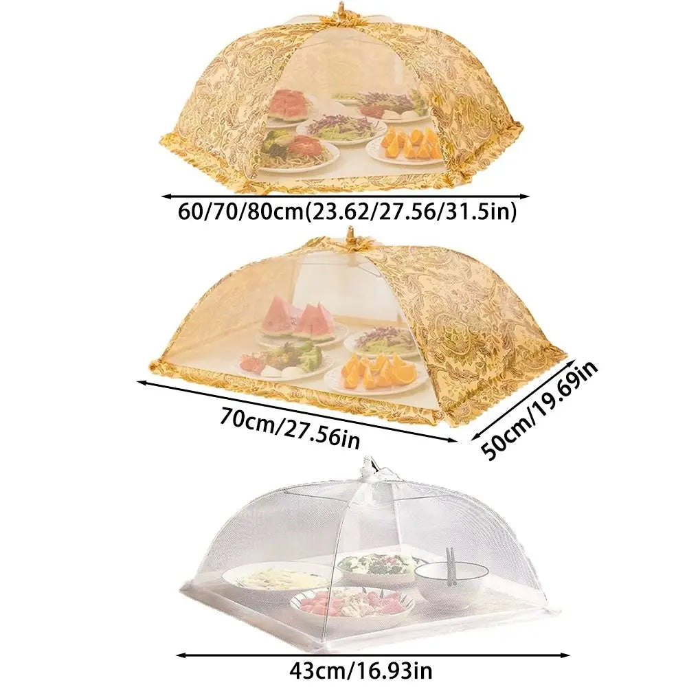 New Foldable Food Covers Breathable Anti Fly Mosquito Vegetable Cover Umbrella Dustproof Dining Table Mesh Cover Oasis Select