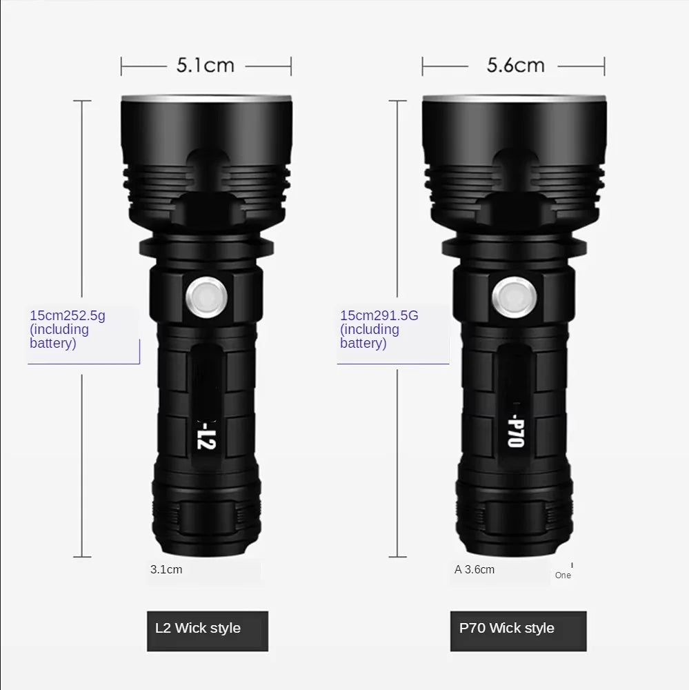 POCKETMAN P70 LED Tactical Flashlight | USB Rechargeable, Waterproof